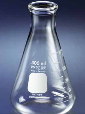 Matraz Erlenmeyer PYREX® 500 mL (cuello estrecho, con graduación)